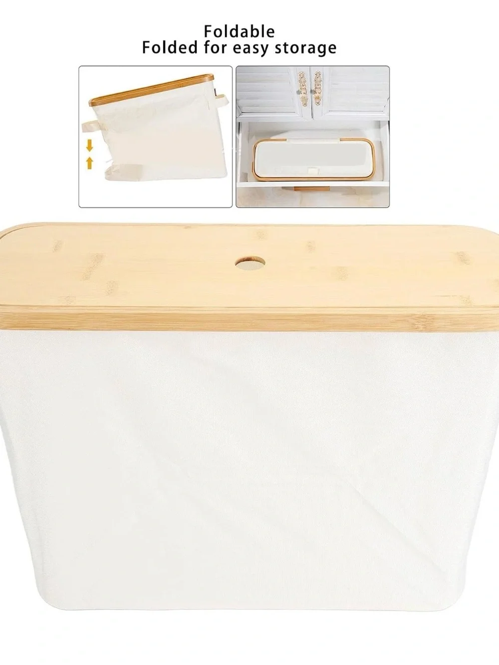 NWOT Toilet Paper Storage Basket, Oxford Cloth, Foldable (Beige)